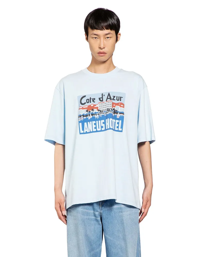 Laneus Côte d'Azur Hotel Logo T-Shirt Blue