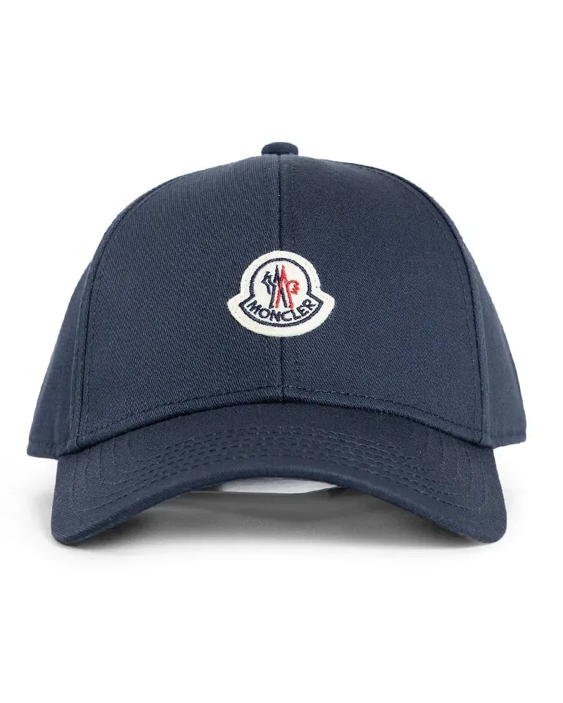 Moncler Berretto da baseball con logo Blue