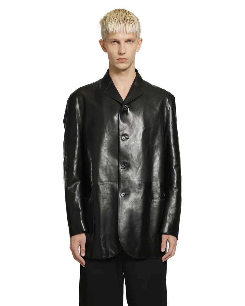 Jil Sander Soft Leather Jacket Black