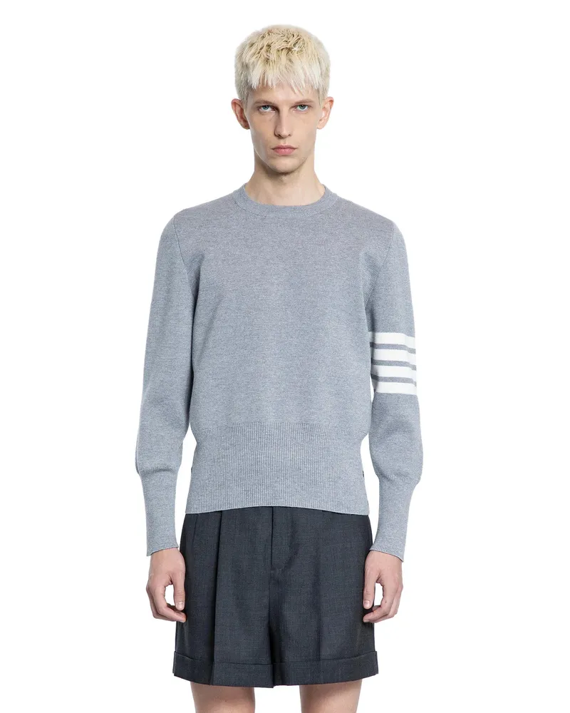 Thom Browne Milano Stitch 4-bar Sweater Grey