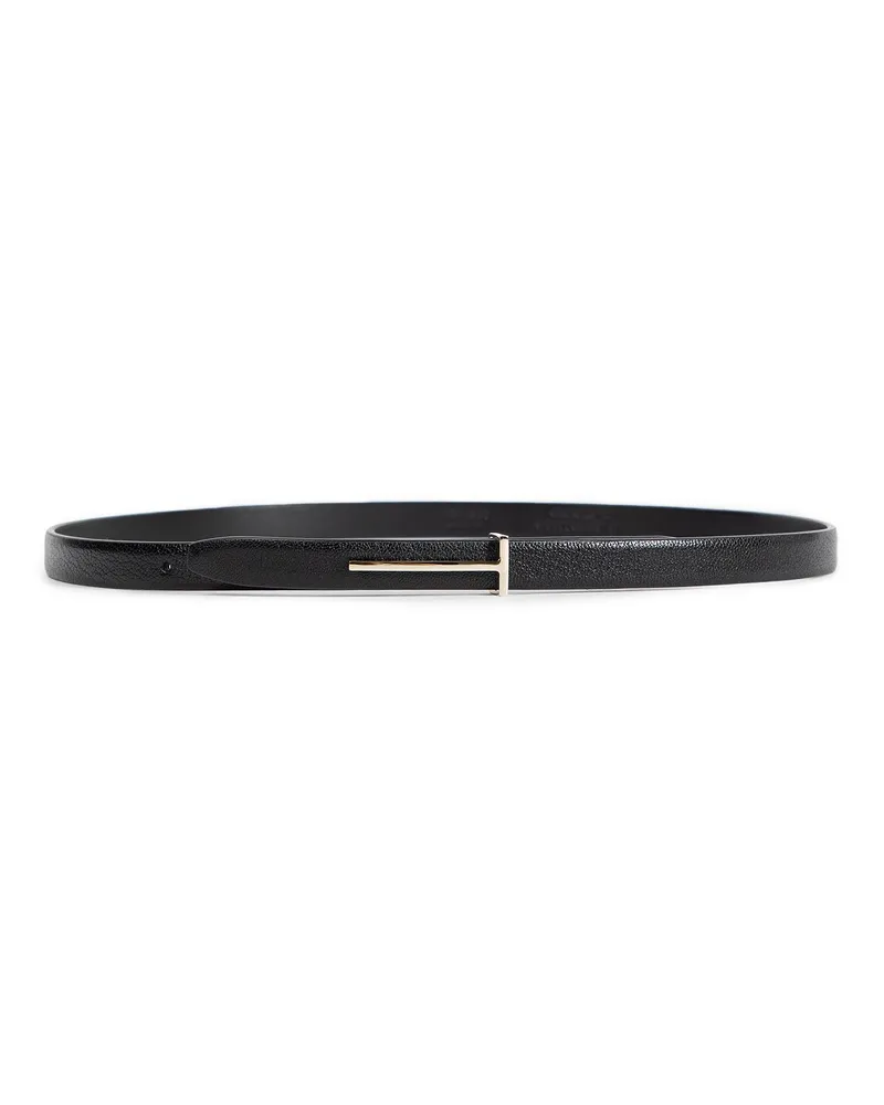 Tom Ford Supple Grain Leather Slim T Belt Black
