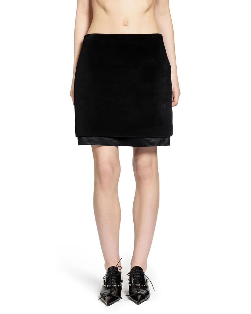 Jil Sander Layered Mini Skirt Black