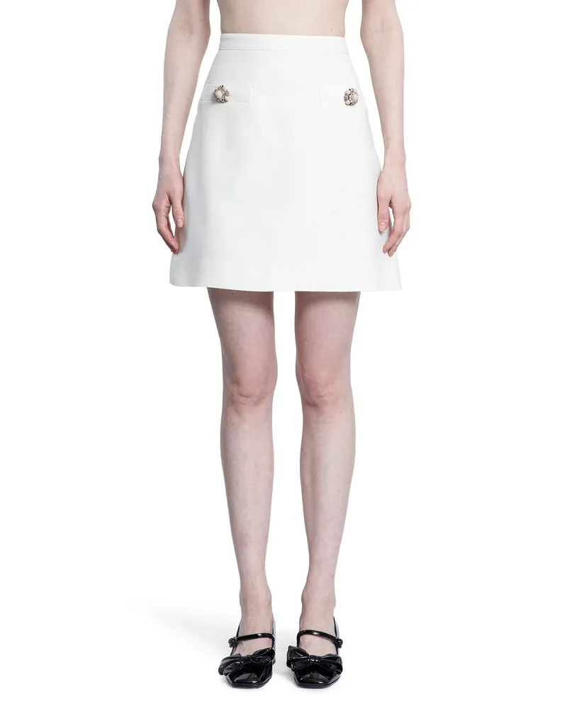 Valentino Garavani Gonna Crêpe Couture Off-white