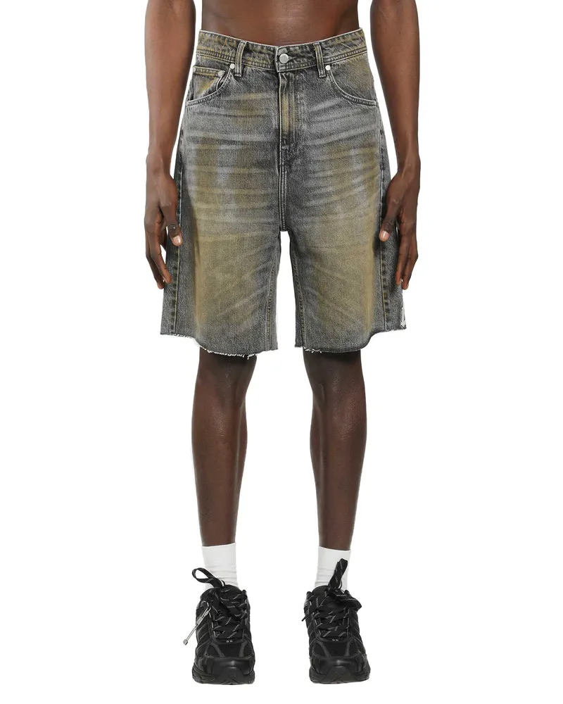 44 LABEL GROUP Drag Me To Hell'' Denim Shorts Grey