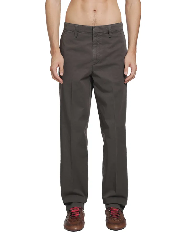 Prada Garment Dyed Cotton Pants Brown