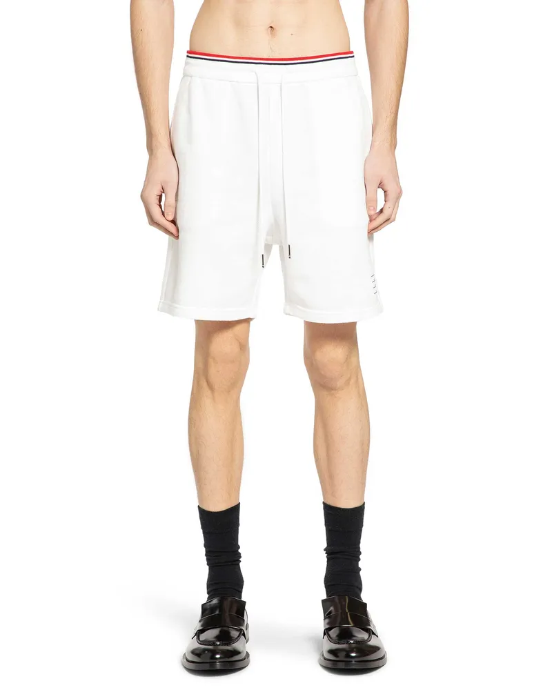 Thom Browne RWB Sweatshorts in Piqué Loopback White