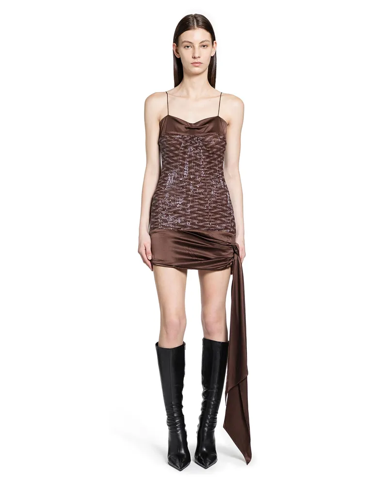 Charlotte Knowles Beau Sequin Dress Brown