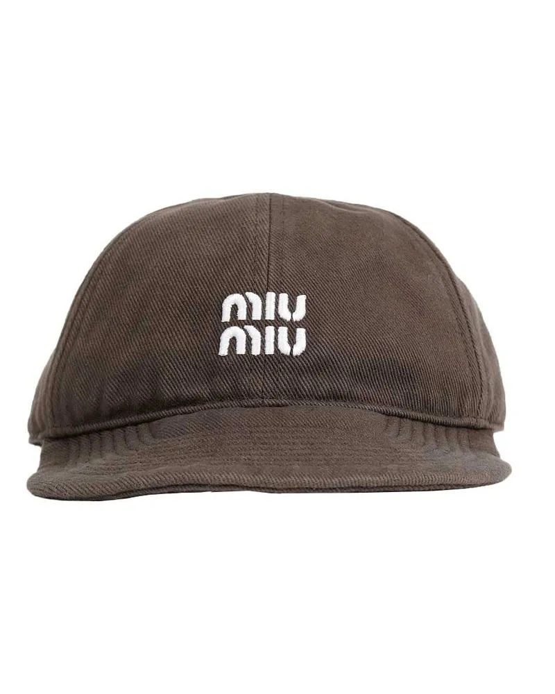 Miu Miu Denim Baseball Cap Brown