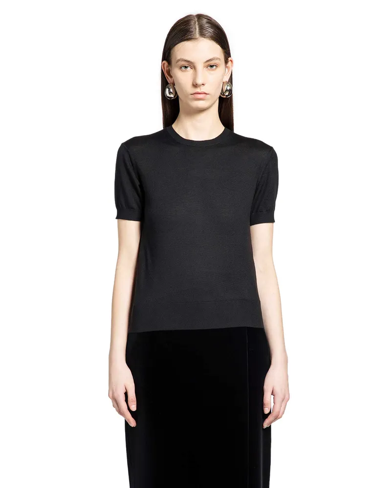 Saint Laurent Knit T-Shirt in Wool Black