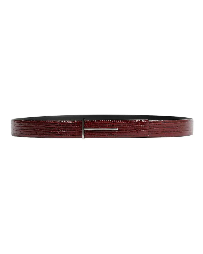 Tom Ford Printed Tejus Reversible T Belt Red