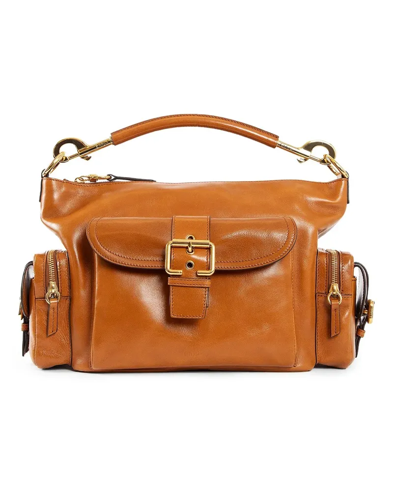 Chloé Piccola borsa per fotocamera in pelle lucida Brown