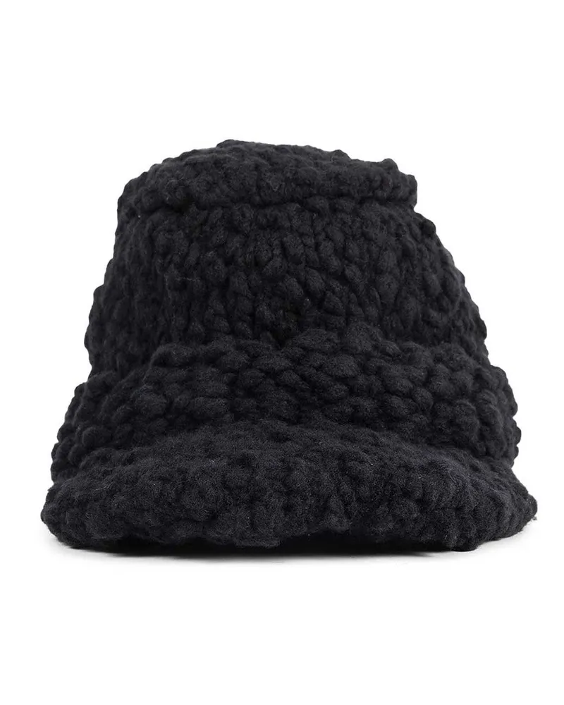 Yohji Yamamoto Hand-Woven Slabs/W D'Goal Knit Cap Black