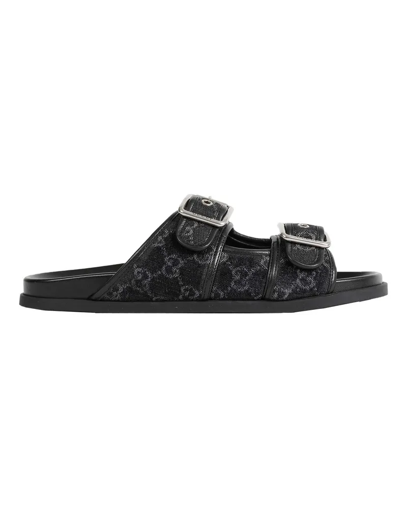 Gucci Denim Jacquard Slides Grey