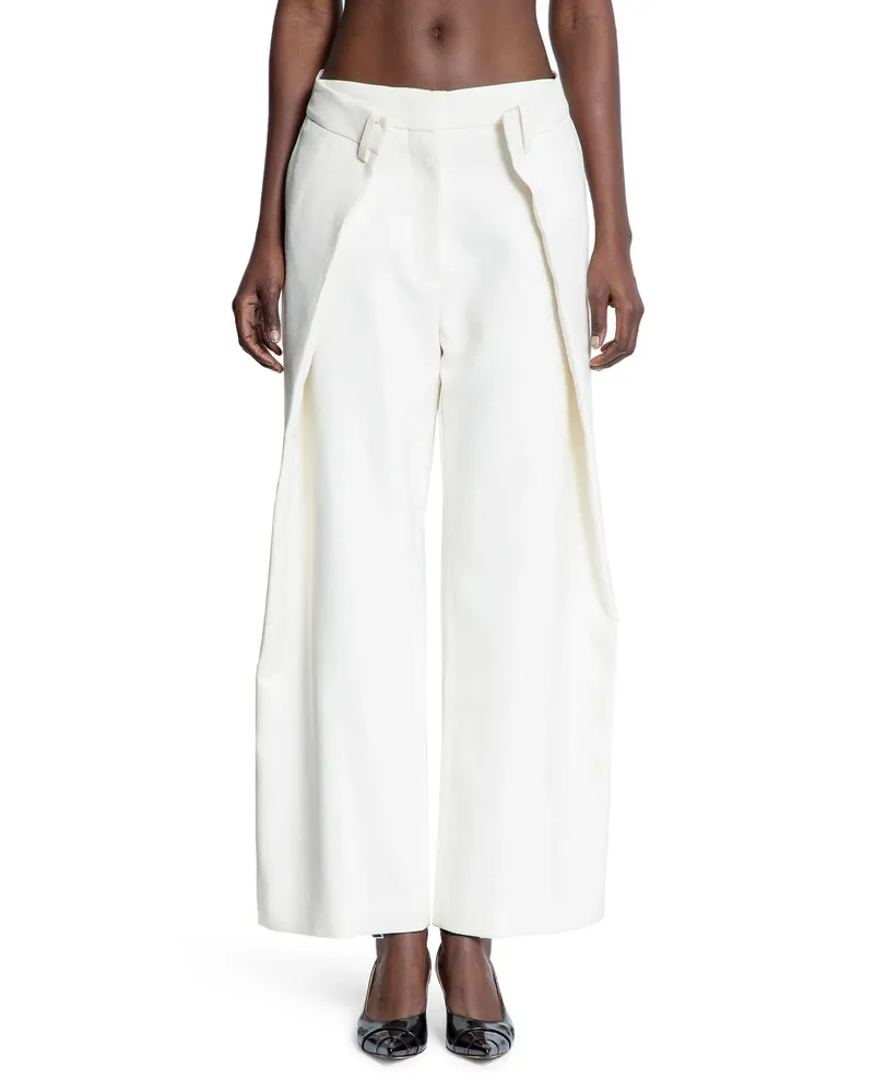 Rokh WOMAN OFF-WHITE TROUSERS Off-white