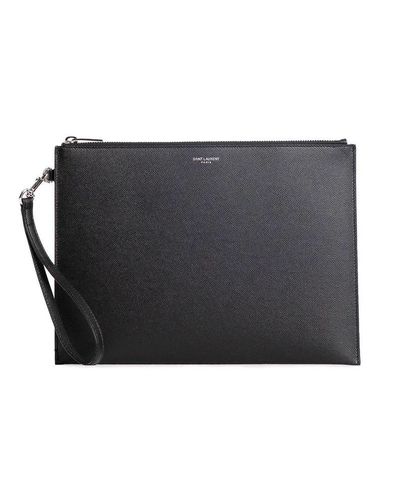 Saint Laurent Porta tablet con zip Paris Black