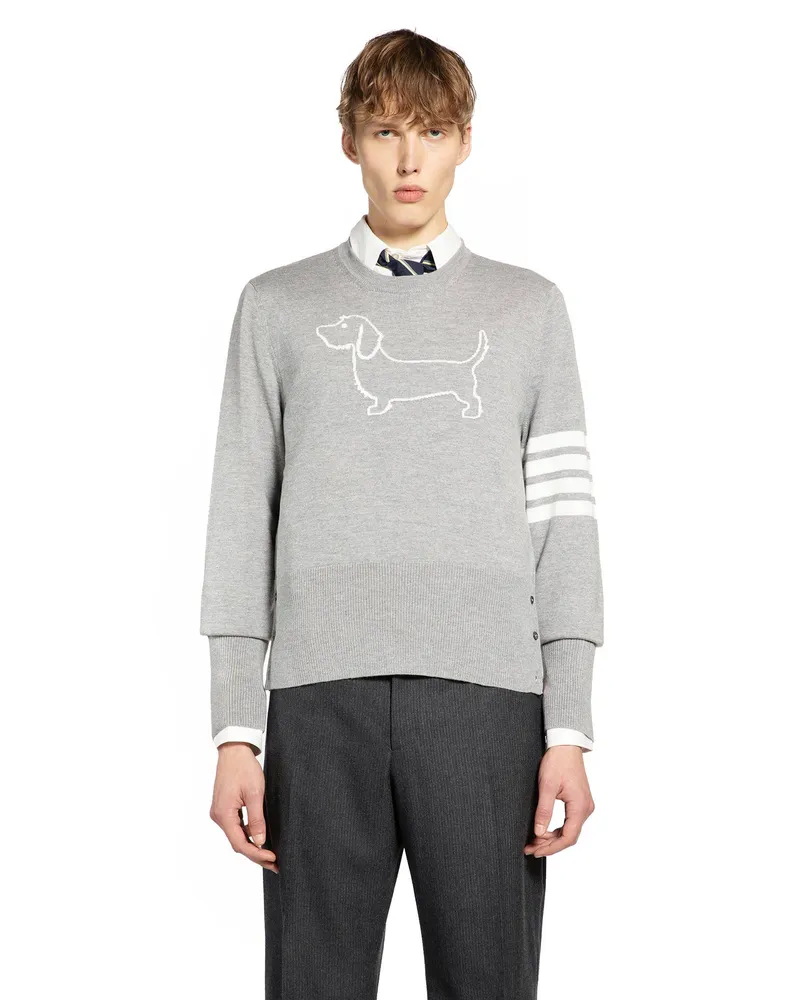 Thom Browne Hector Bar Sweater Grey