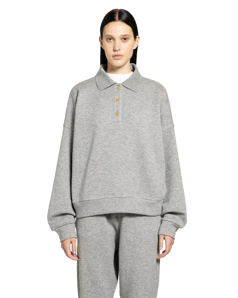 The Row Corzas Polo Sweatshirt Grey