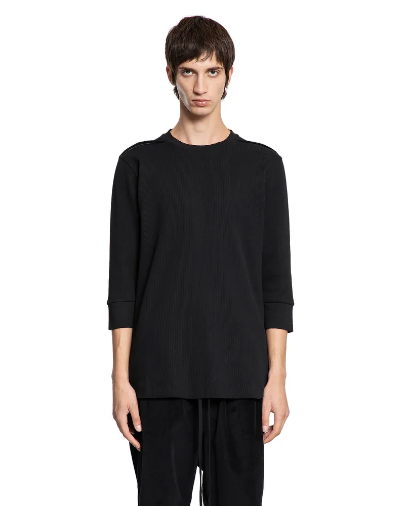 THOM KROM Stretch Waffle Jersey T-Shirt Black