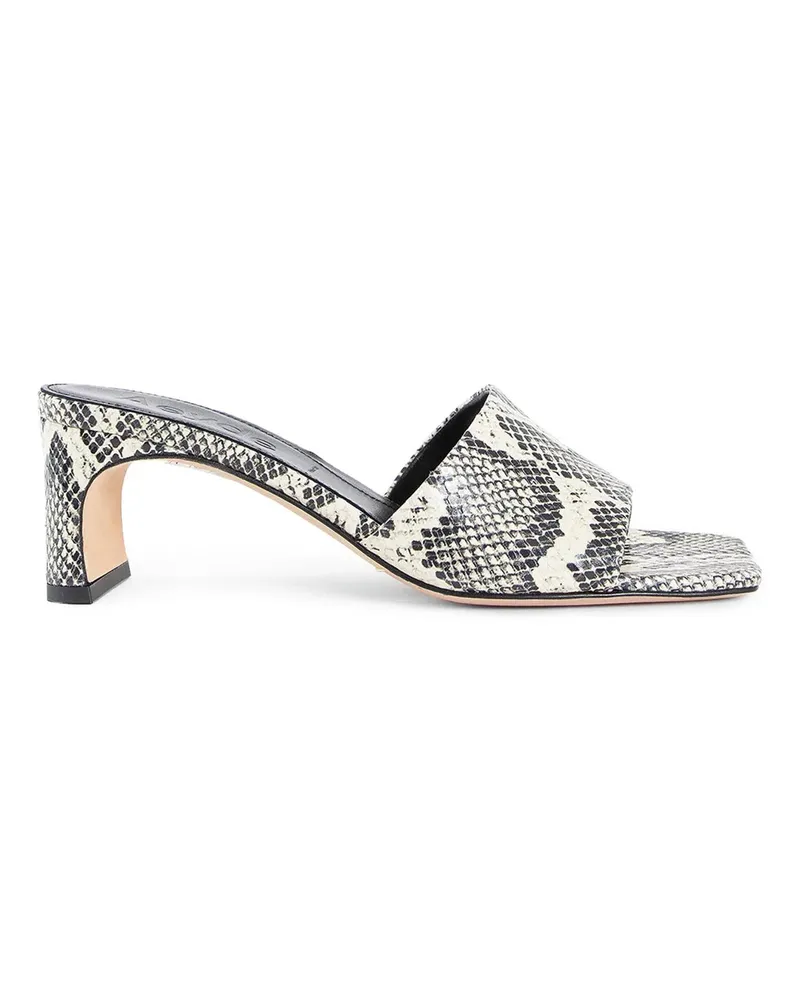 aeyde Jeanie snake print mules Black&white