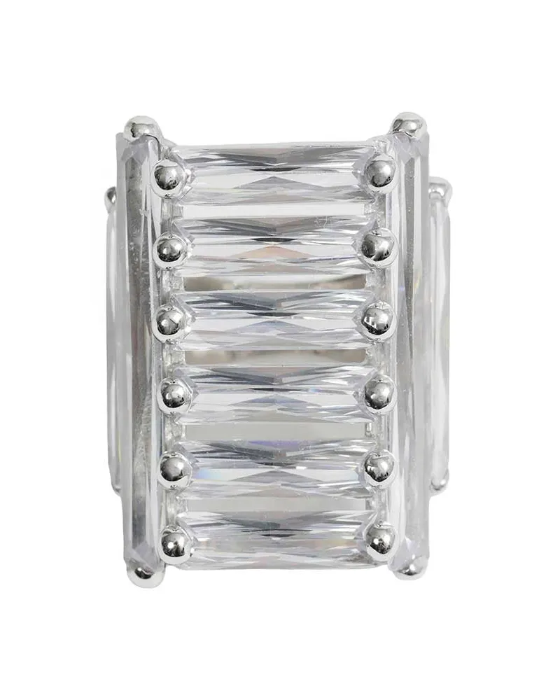 Alan Crocetti Maxi Crystallised Armour Ring Silver