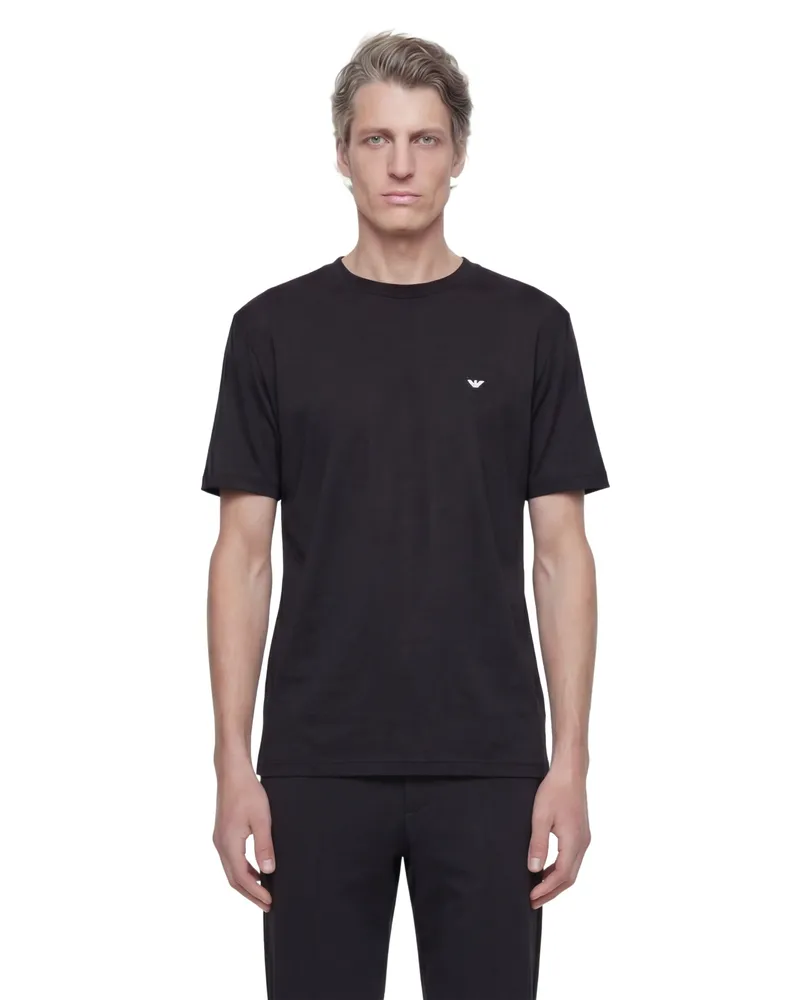 Emporio Armani Eagle Embroidery T-Shirt Black