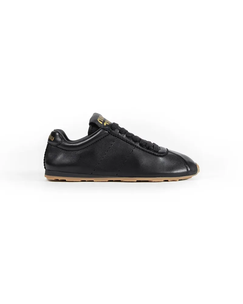 Miu Miu Plume Nappa Leather Sneakers Black