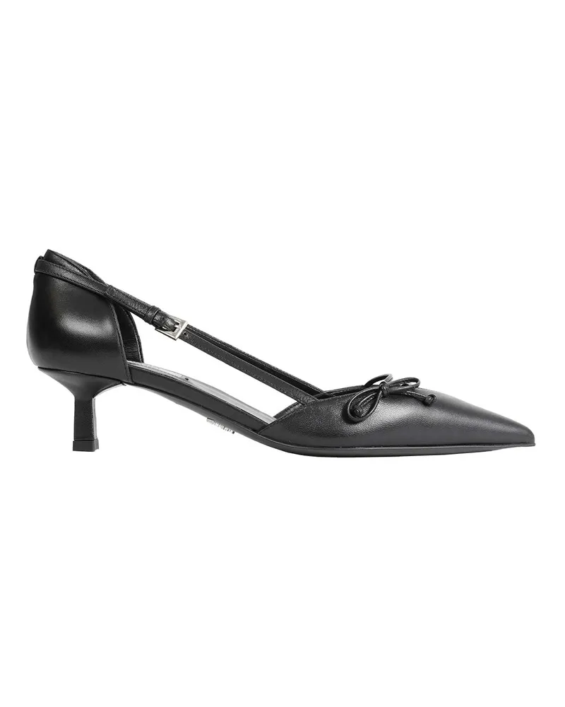 Prada Open-side Leather Pumps Black