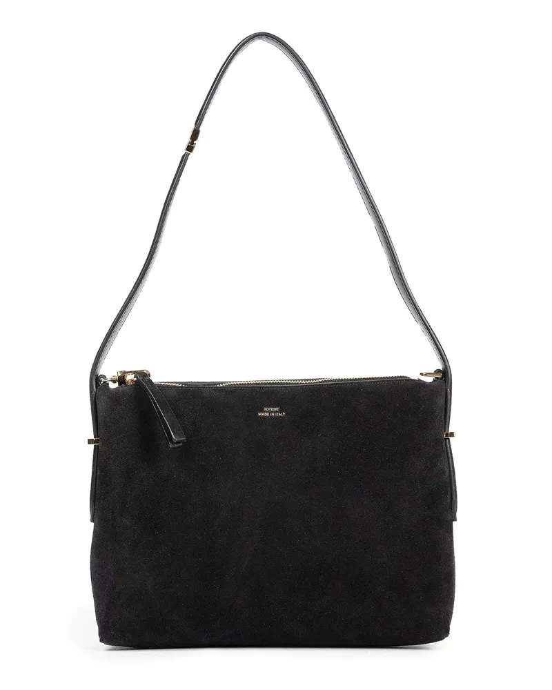 Totême Bevel Suede Wrislet Shoulder Bag Black