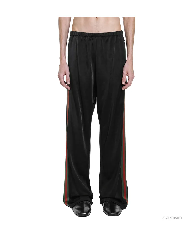 Gucci Web Viscose Jersey Sweatpants Black