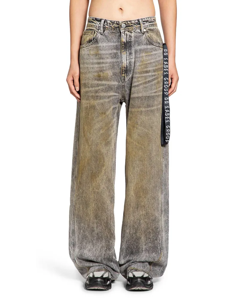 44 LABEL GROUP Baggy Jeans In Firm Denim Fabric Grey