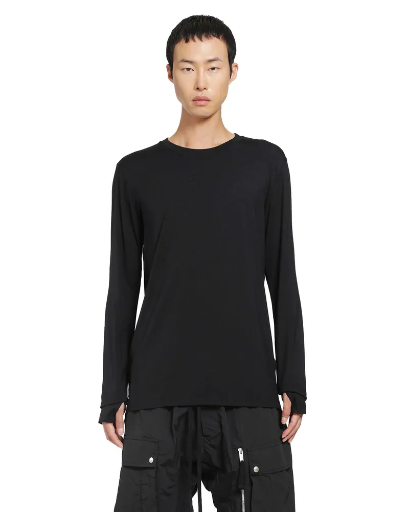 THOM KROM Stretch Viscose Long Sleeve T-Shirt Black