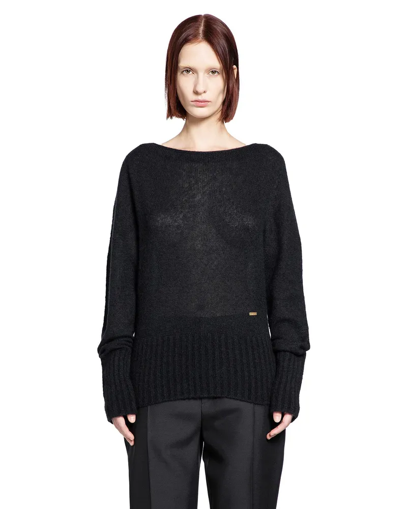 Tom Ford Cashmere Silk Boat Neck Sweater Black
