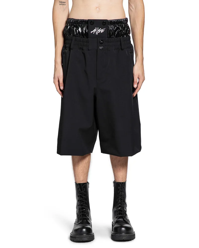 Moncler Asap Rocky Logo Print Nylon Shorts Black
