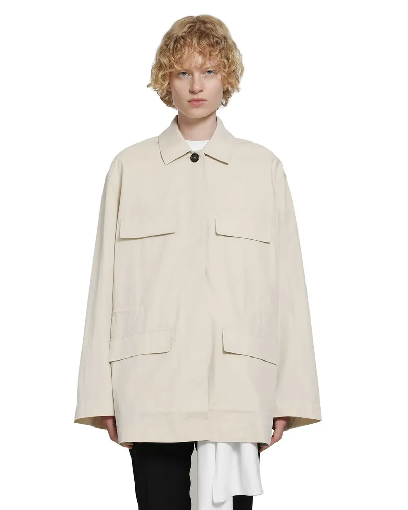 Totême Collared Drawstring Jacket Off-white