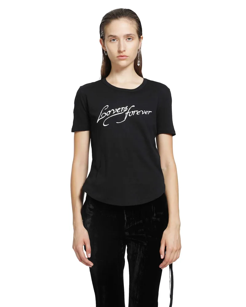 Ann Demeulemeester Floor ''Lovers Forever'' Micro T-Shirt Black