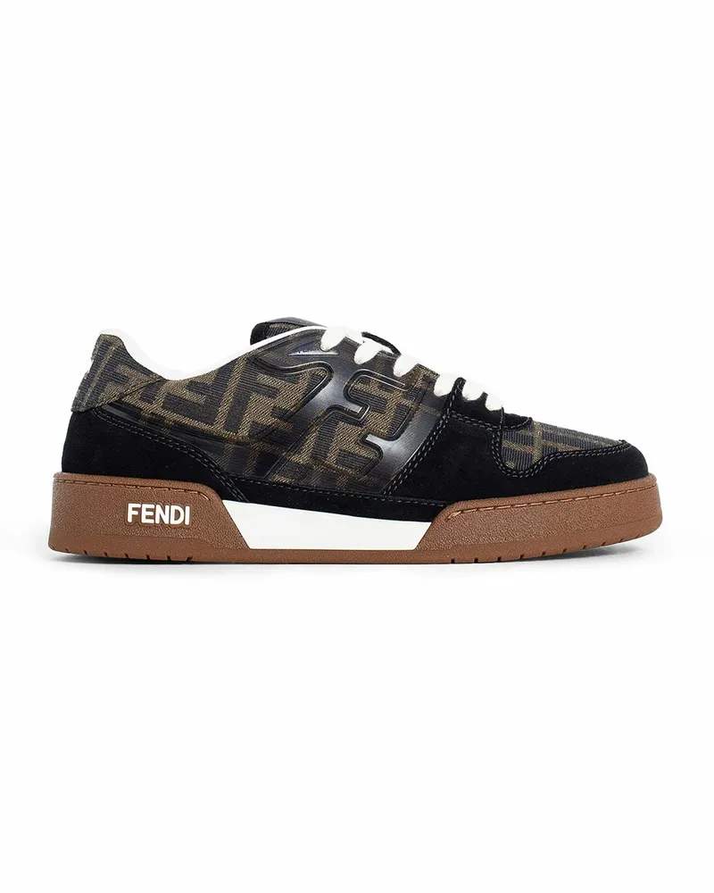 Fendi match suede and canvas sneakers Multicolor