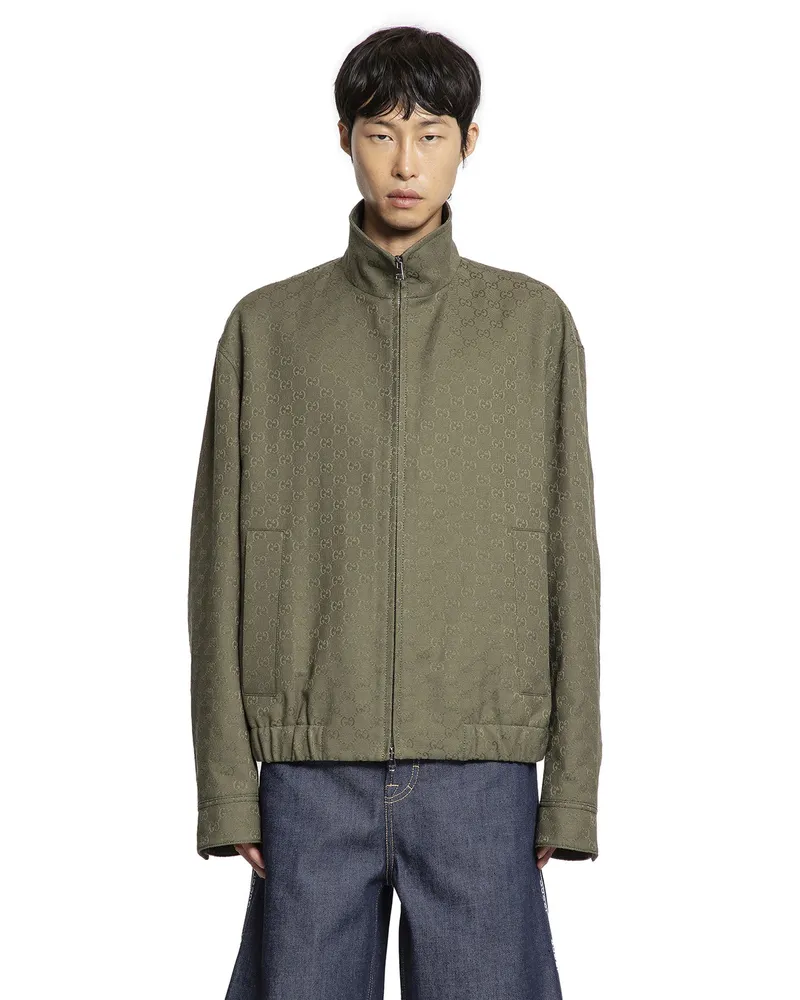 Gucci GG Canvas Bomber Jacket Green
