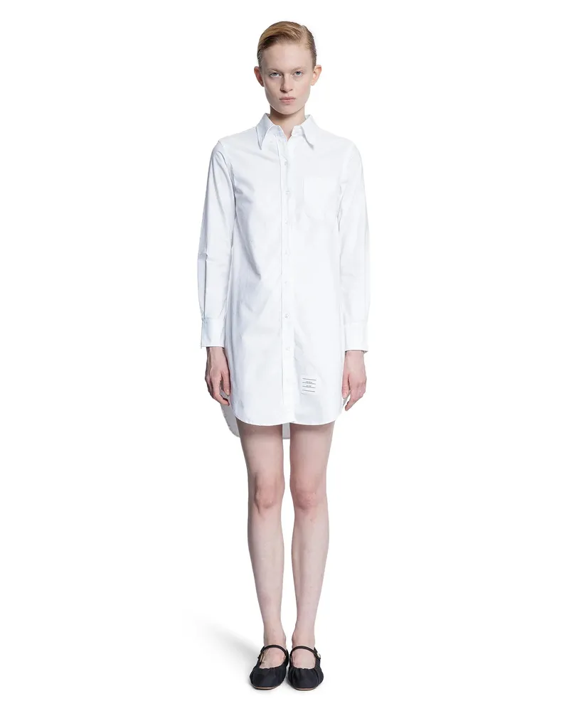 Thom Browne Vestito a camicia Oxford Pocket White