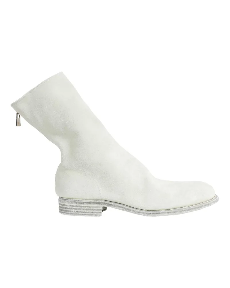 GUIDI Zipped Ankle Boots White