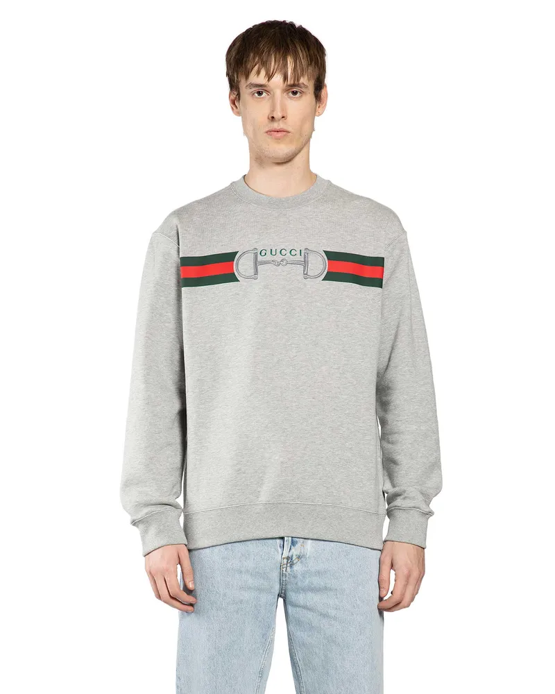 Gucci Web and Horsebit Sweatshirt Grey