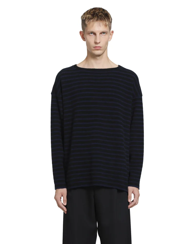 Undercover Striped Knit Sweater Blue
