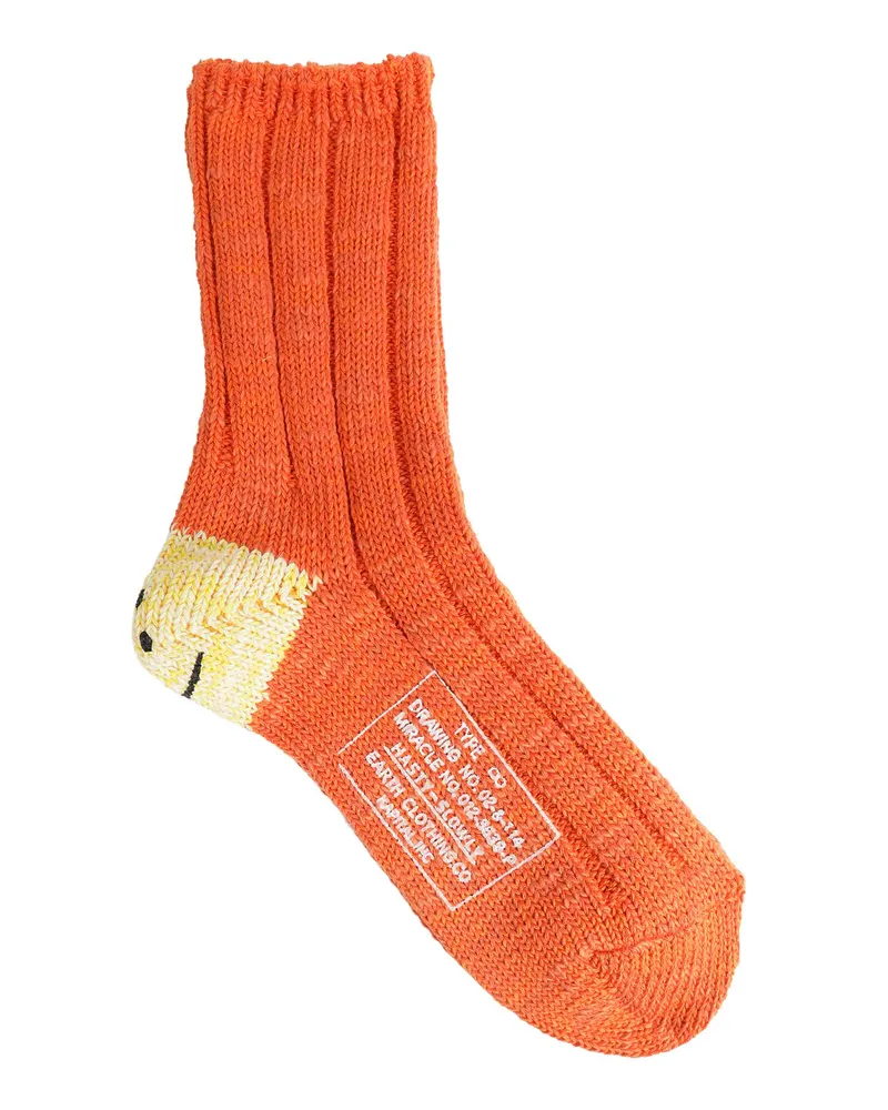 KAPITAL Rainbowy Happy Heel Socks Orange