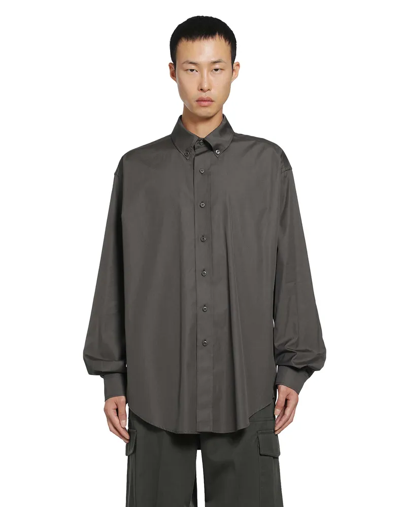 Rier Cotton Poplin Shirt Grey