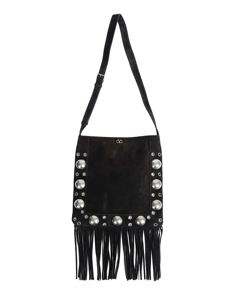 Valentino Garavani Nellcôte Suede Cross-Body Bag Black