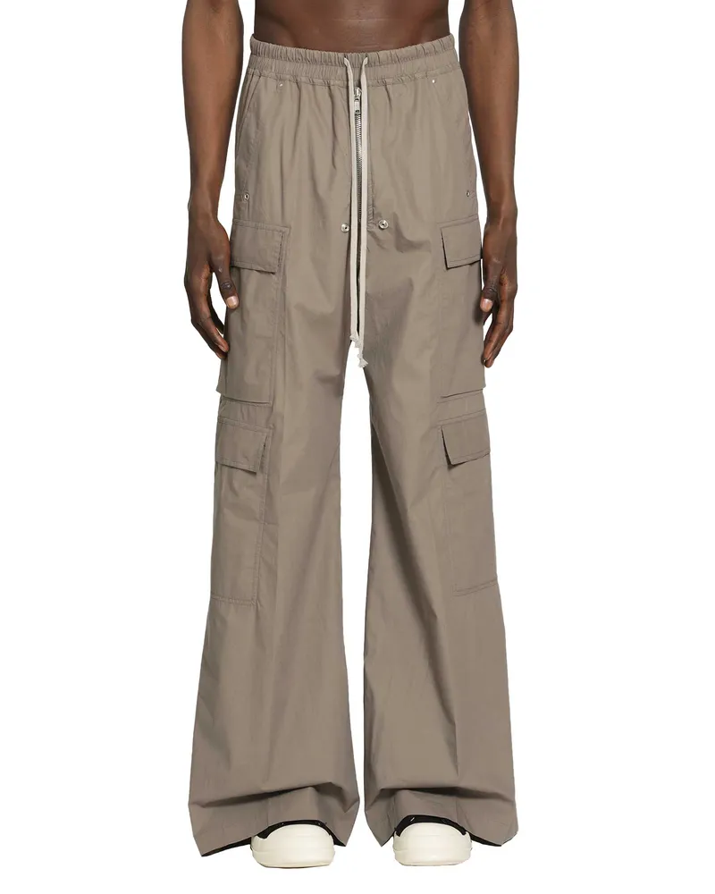 Rick Owens Temple Cargobelas in Cotton Poplin Grey