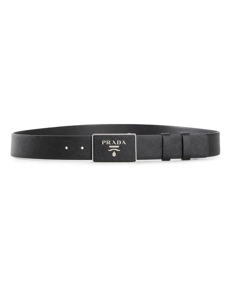 Prada Saffiano Leather Belt Black