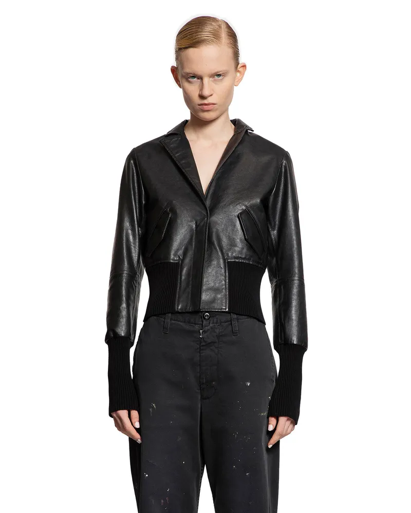 Maison Margiela Leather Sports Jacket Black