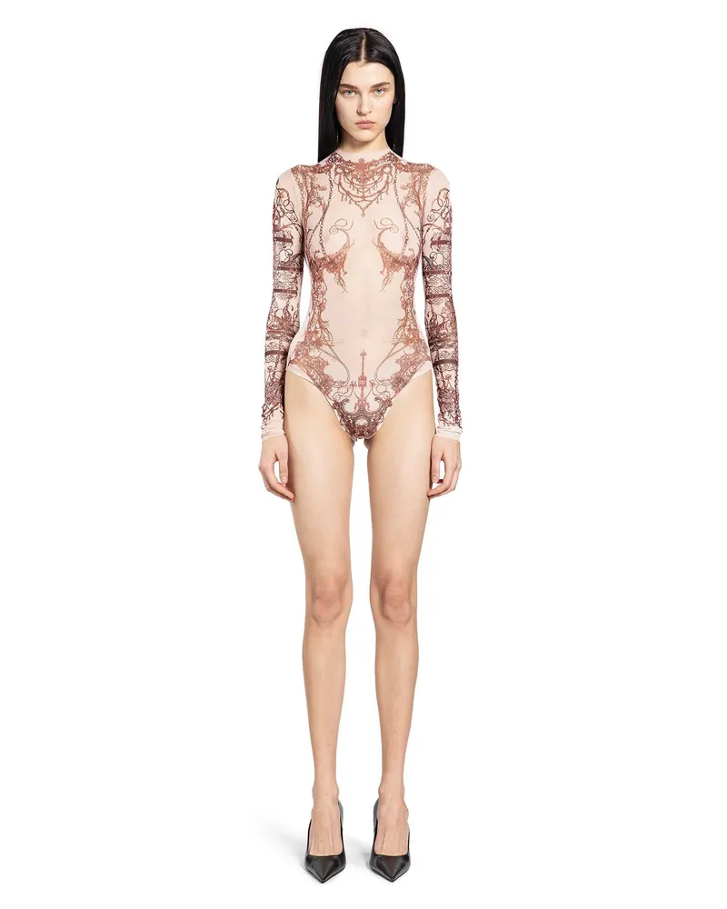 Dilara Findikoglu Tattoo Bodysuit Beige