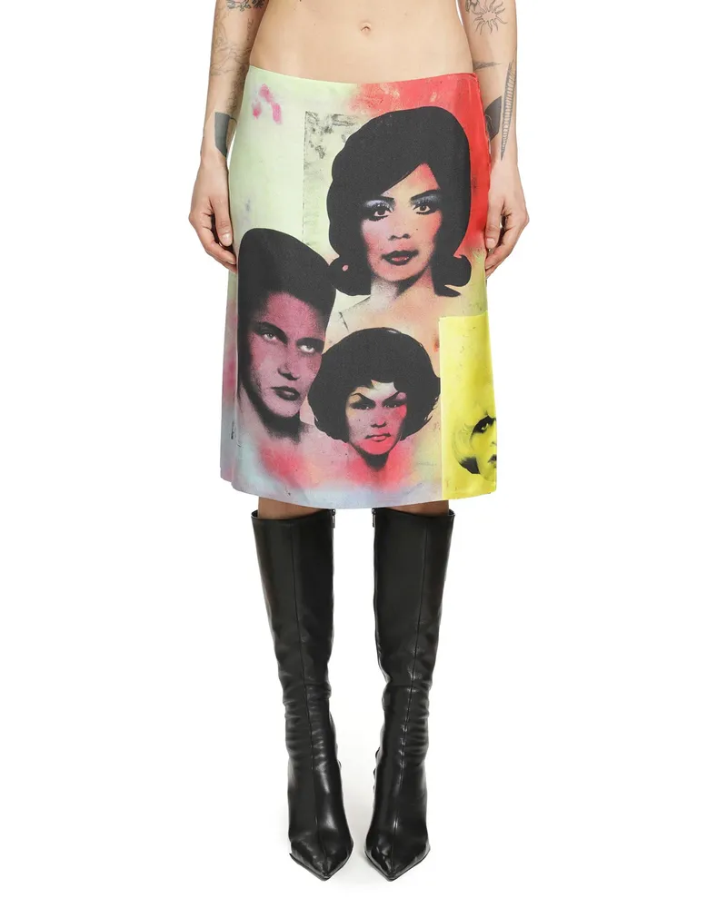 Versace The Party'' Print Silk Twill Skirt Multicolor