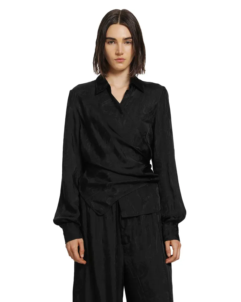 Ann Demeulemeester Alba Wrap Shirt Black